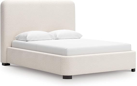 Signature Design by Ashley Upholstered Queen Bed Frame, Tall Headboard