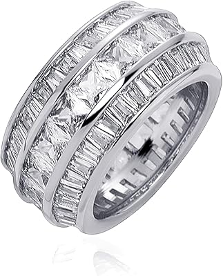 TOPGRILLZ Diamond Wedding Rings For Men 5A Cubic Zirconia 14K Gold Silver Promise Engagement Wedding Band Pinky Rings For Men