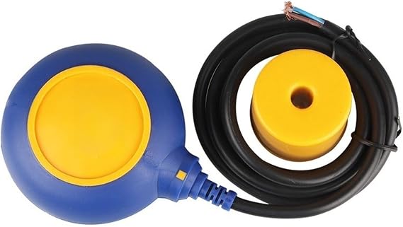 PP Cable Float Level Switch 0-30m Range 1000mA Output 80C for Water Tank Control Building Alarm Blue Yellow