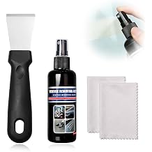 Sticky Stuff Remover, Multi Purpose Cleaning Spray Kit with Metal Scraper and Cloths for Removing Tape Residue Labels Grease Gum on Smooth Hard Surfaces for Home and Office Use