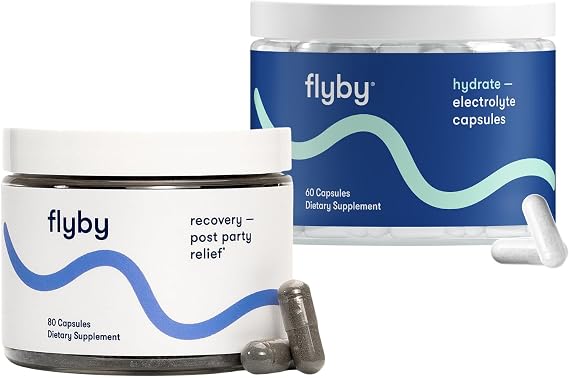 Flyby Recovery Supplement - All The Hang, Without The Over!TM and Electrolyte Recovery Capsule Bundle