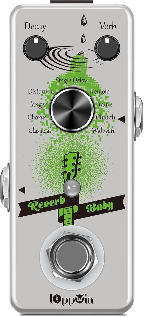 Reverb Baby Multi-Effects Pedal 9 Reverb Modes (HALL, ROOM, PLATE, ECHO + More), True Bypass, Decay/Mix Controls, Durable Aluminum Chassis for Guitar/Bass