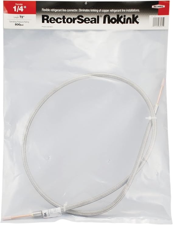 RectorSeal NoKink 68231 Flexible Refrigerant Line, No Kinking, Flex Hose, 1/4"x6'