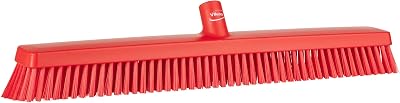 Vikan 31954 24 Heavy-Duty Push Broom, SoftStiff, Red