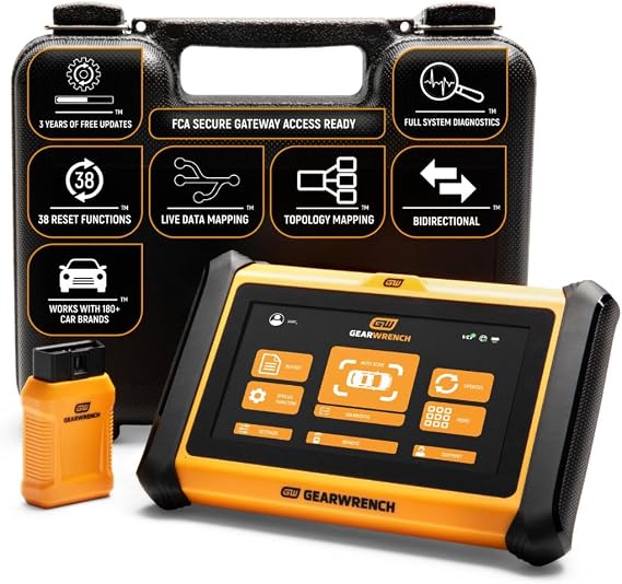GEARWRENCH 7" Wireless Bi-Directional Diagnostic Scanner Tablet | GWSMART07 | Includes 4 Years of Software Updates, 38 Pro vehicle reset/relearn functions, LCD touchscreen, Built-in WiFi system