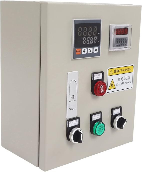 PID Temperature Controller 380V AC 3-Phase 15KW Intelligent Digital Temp Controller 0400C with Type K Thermocouple, Fit for Home Systems, Industrial Ovens & Incubators
