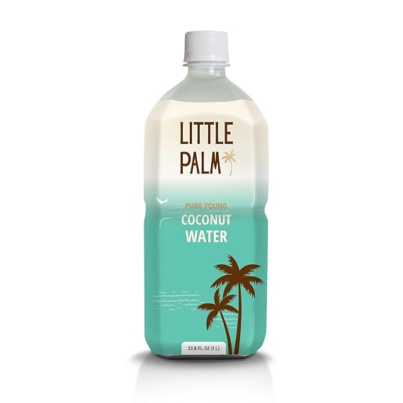 Little Palm - Pure Coconut Water, Made from Young Coconuts, No Sugar Added, Non-GMO, Natural Hydration, Electrolytes, 33.8 fl oz (12-Pack, Original)