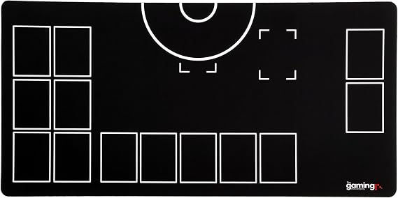 The Gaming Mat Company Single Player Compatible Pokemon Playmat with Red Rubber Base for Pokemon Cards- 28.35" x 14.17" Black & White Battle Mat for TCG Playmat Game & Trading Cards