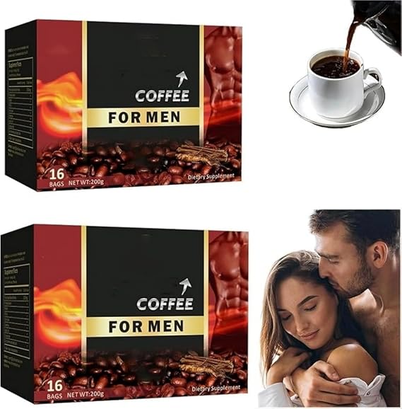 X Power Coffee for Men, Afircan Powder Coffee for Man, Energy-Boosting Coffees, 2026 Upgraded Instant Powers Coffees, The Secret To Strong Men (2 Box)