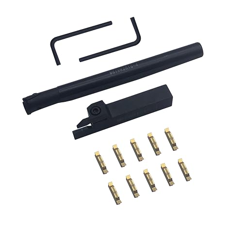 5/8" Grooving Tool Holder 2pcs Grooving Holder Turning Holder with 10pcs MGMN400 Indexable Carbide Grooving Inserts for Metal Lathe Cutting Tools (5/8"Grooving Tool Holder+MGMN400)