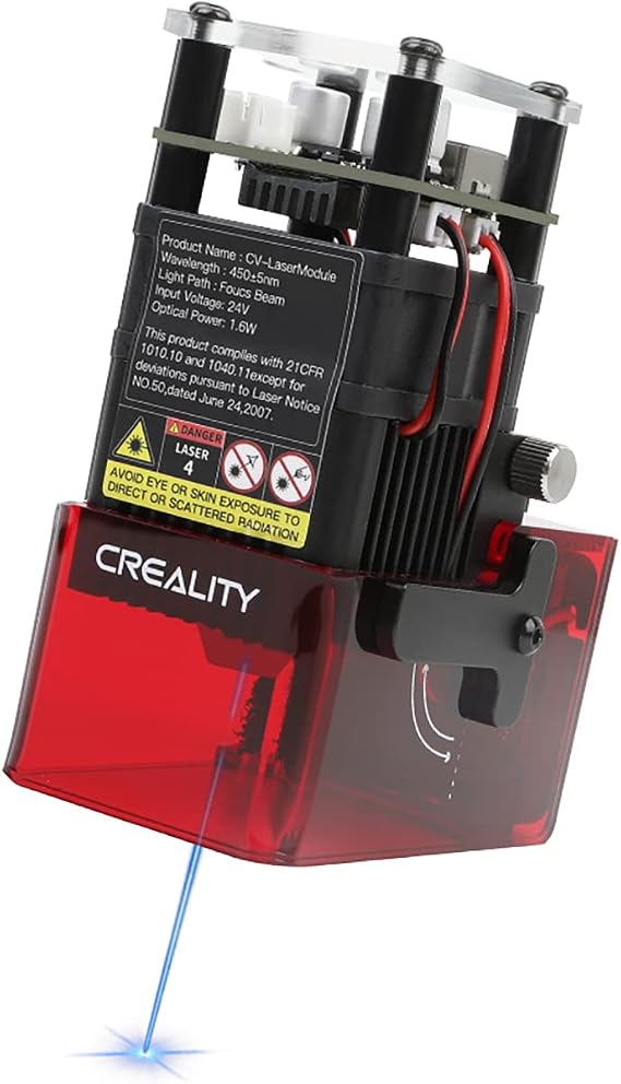 Lokkr Official Creality Ender-3 S1/S1 Pro CV-Laser Module 24V 1.6W Laser Engraving for 3D Printer, Safety Protection, Precise Focusing, Soot Absorption, Easy to Install, Laser Engraver Kit