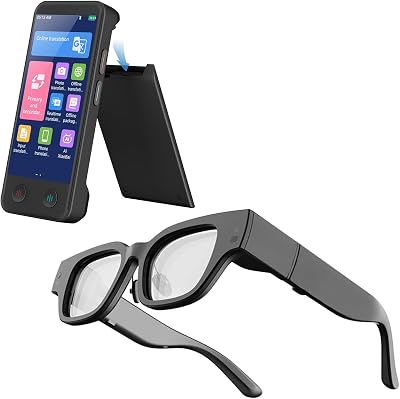 D-Lite Language Translator Device, Dual Screen Translator Real Time Voice Translation, AI Translation Smart Glasses, AR Glasses Real-Time Translation