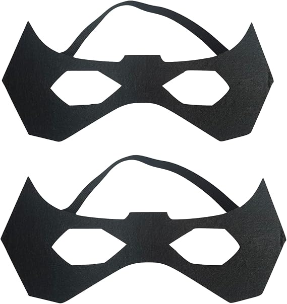 SOUTHSKY Black Eye Masks Superhero 2pcs Half Face Eyemask for Halloween,Festival,Carnival,Batman Fancy Dress,Party