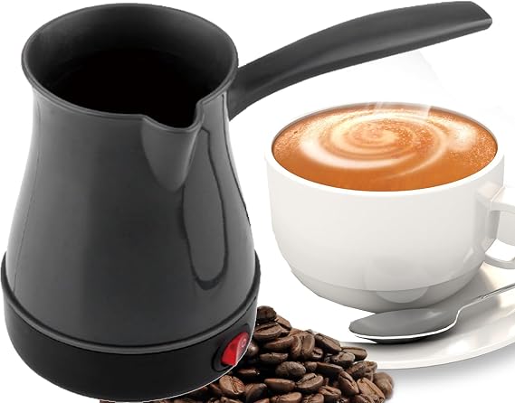 Electric Turkish Coffee Maker, Coffee Pot, 300ml Capacity, 500W Power, Rotational Base for Home, Office, Mocha & Tea, Ideal for Travel