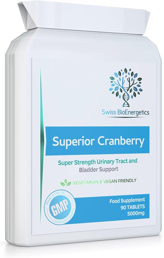 Cranberry - 5000mg 90 Tablets - Superior Natural High Strength Cranberry Extract - Urinary Tract Bladder and Kidney Support - UK Made