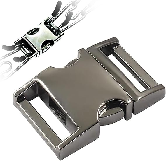 LonlyEagle Dog Collar Fastener, Stainless Steel Buckle for Prong Training Collar & Quick Release for Medium Large Dogs (Black, S: 2.25-2.5mm)