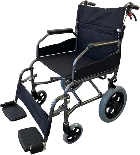 Mobiclinic, Museo, Folding Wheelchair, Wheelchair for Elderly and Handicapped, Transport Wheelchair, Fixed Armrest and Removable Footrest, Folding Backrest, Aluminium, Lightweight