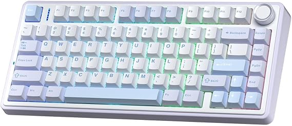 Aula F75 Mechanical RGB TKL Gray Switch Wireless Macro Hot Swap Keyboard Ice Blue