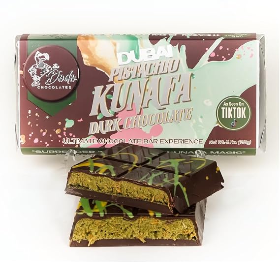 Viral Dubai Dark Chocolate Pistachio Kunafa Ultimate Chocolate Bar Experience