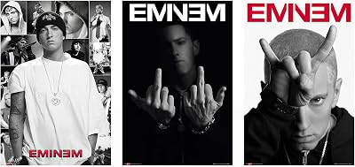 Eminem - 3 Piece Music Poster Set Image Montage, The Bird & Horns Size: 24 x 36 each Unframed Posters