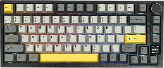 EPOMAKER Ajazz AK820 Pro 75% Mechanical Keyboard w/Screen(Grey,FlyingFish