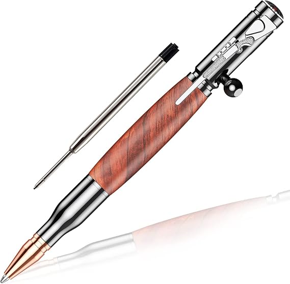 Bolt Action Pen Ballpoint Pen with Compass &Rifle Clip & Extra Refills & Office Decor Gift for Dad/Colleague/Boyfriend/Husband