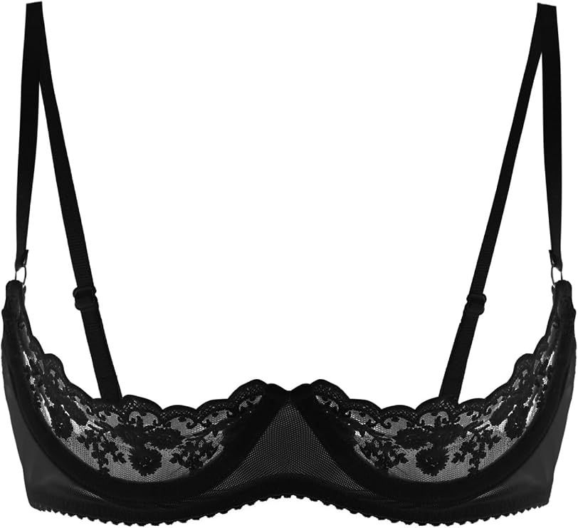 Non-Padded Lingerie Hollow Cage Bra Tops Intimates Lingerie Bras Sheer Balconette Peek a Bras