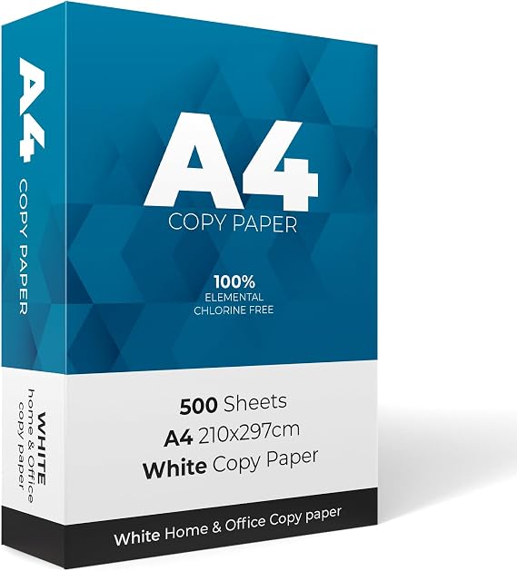 A4 Printer Paper - 500 Sheets - Smooth, Jam-Free, Bleed-Resistant - Works with Inkjet, Laser Printers & Copiers - Ideal for Home, Office, School & Everyday Printing (1 Ream) Packaging May Vary