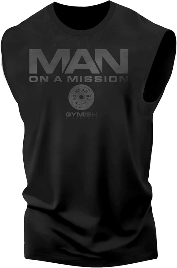 Man on Mission Workout Tank for Men, Motivational Gym Muscle Tank Top
