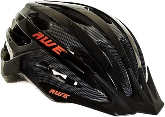AWEAir™ Bike Helmet MTB Helmet Adult Mens Womens 55-58cm Bicycle Helmet Black/Carbon Medium Adjustable Lightweight In Mould *AWE 5 year Crash Replacement Policy, CE-EN 1078:2012:A1:2012 standard