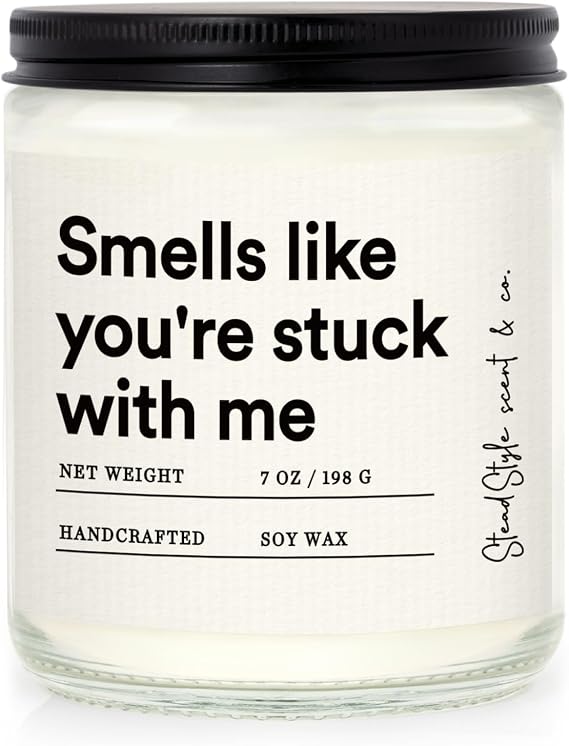 SteadStyle Funny Anniversary Candle Gifts for Boyfriend Girlfriend | Valentines Gifts for Him Her Men, Best Friend Friendship Birthday Present for Women, Bestie, Christmas Lavender Scented 7oz