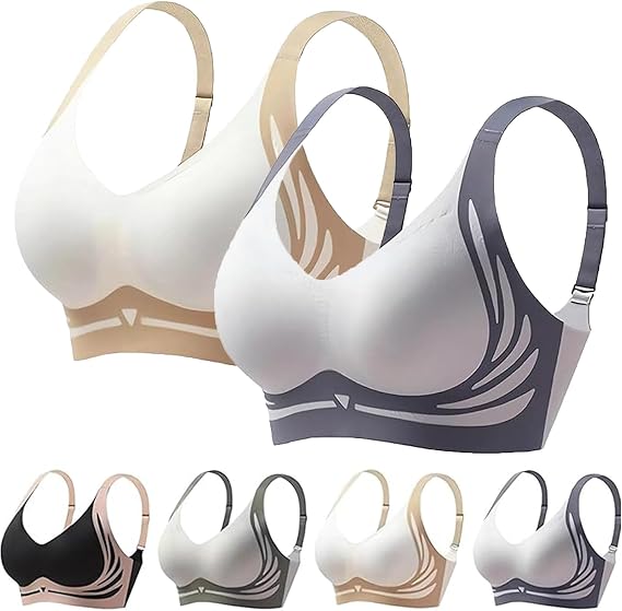 Cherishon Bra, Herloving Super Gather Bras Women's Seamless Pushup Bras No Underwire Full Coverage Support Anti Sagging Bra