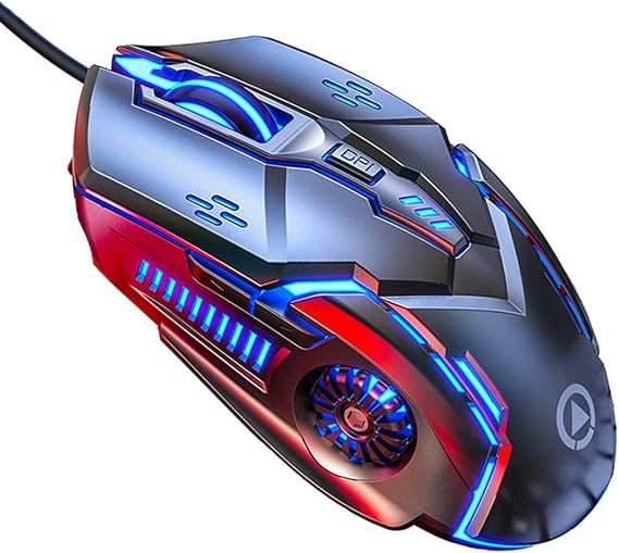 Gaming Mouse G5 Wired Game Mice Colorful Backlight 6 Button Silent Mouse 4 Speed 3200 DPI RGB Game Mouse for Computer Laptop Notebook