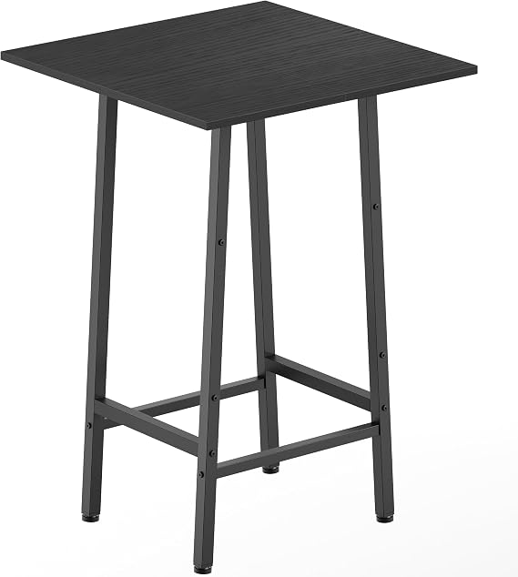YATINEY Bar Table, Kitchen Dining Table, Bar Counter Height Table, Pub Color Matching Breakfast Table, for Dining Room, Tavern, Coffee Corner, Party, Black BT02BB