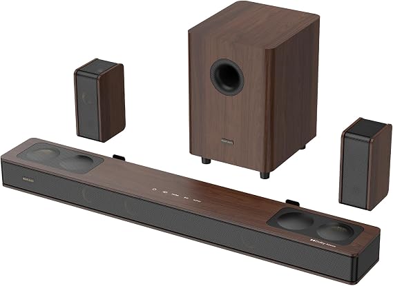 Flagship 5.3.4 Dolby Atmos Surround Sound System w/Subwoofer | 28Hz BassCoupling Tech for Movie Night, 2 Wireless Surrounds for Spatial Audio, Sound Bar for Smart TV with eARC, BT 5.4