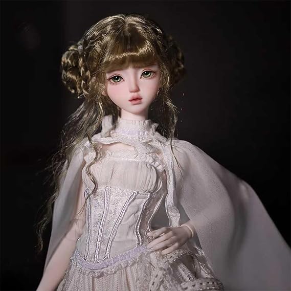 1/4 BJD Doll 17 Inch Elegant White Dress Fashion Girl SD Ball Jointed Doll with Wig, Clothes and Shoes - Perfect DIY Poseable Collectible