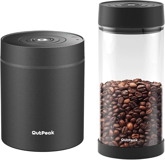 OUTPEAK Kilo Auto Vacuum Coffee Canister: 1.5L for 17.6oz, 1.35L for 14oz Coffee Beans