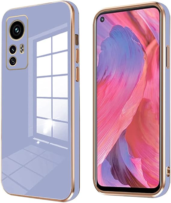 Compatible with Redmi Note 12s Case Silicone Pink, Plating for Xiaomi Redmi Note 12s Phone Case Shockproof Thin and Soft Cover (Smoky Purple)
