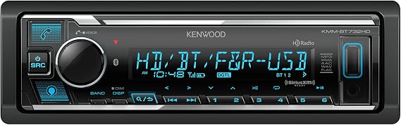 KENWOOD KMM-BT732HD Bluetooth Car Stereo with USB Port, AM/FM Radio, MP3 Player, Multi Color LCD, HD Radio, Detachable Face, Built in Amazon Alexa, Compatible with SiriusXM Tuner