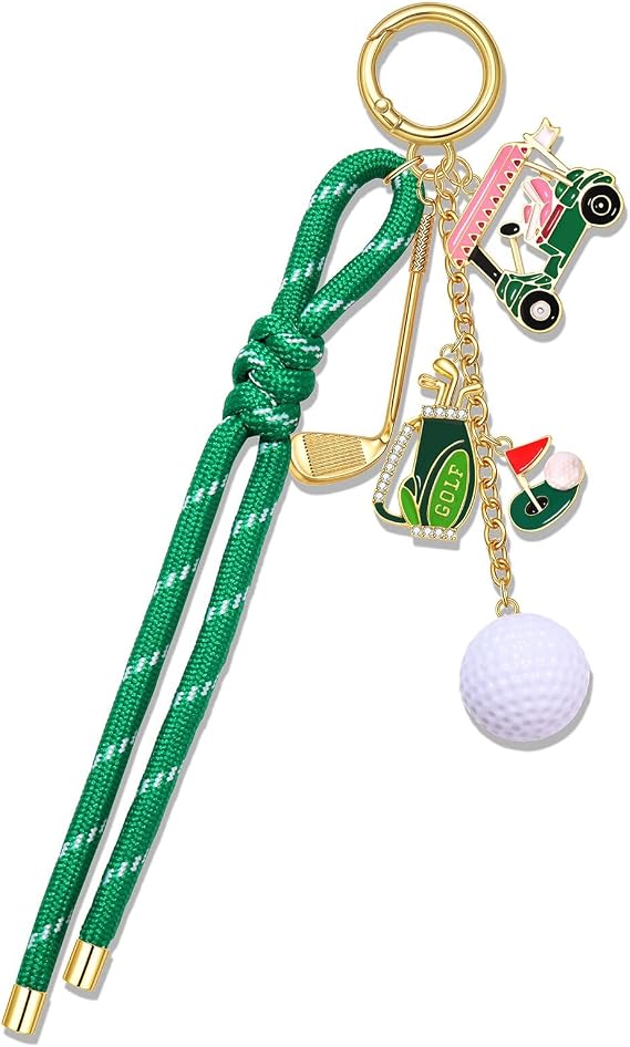 Golf Football Soccer Basketball Baseball Bag Charms Nylon Rope Purse Charms Keychain Football Mom Accessories Gifts