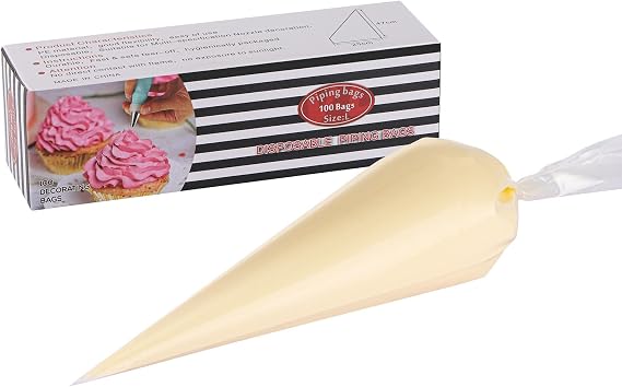 Piping Bags 18 Inch 100 Pcs Anti Burst Pastry Bags Disposable Tipless Icing Bag for Cake Decorating