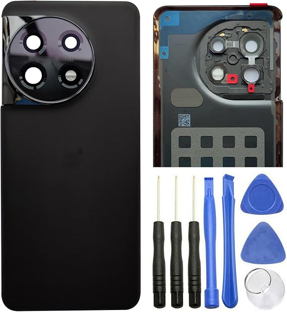 ubrokeifixit for OnePlus 11 Rear Back Glass Door Cover Replacement for OnePlus 11 PHB110 CPH2449 CPH2447 6.7" 2023 (1+11 Black)