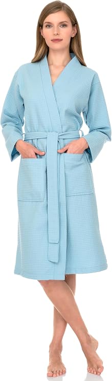 TowelSelections Womens Waffle Robe Kimono Spa Bathrobe Soft Shower Bath Robe for Women XS to XXL