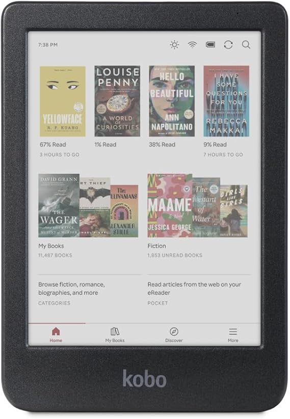 Kobo Libra Colour E-kitap okuyucu 7" Siyah | 15,2 cm (6 inç) Color E Ink Kaleido 3, karanlık mod, su geçirmez, e-Kitaplar, sesli kitaplar, 16 GB