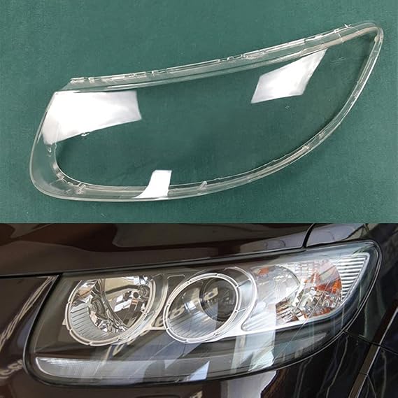 Car Headlight Cover Replacement for Hyundai Santa Fe 2008 2009 2010 2011 2012 Clear Lens Replace Original Lampshade Auto Headlamp Shell Cover (Driver Side)