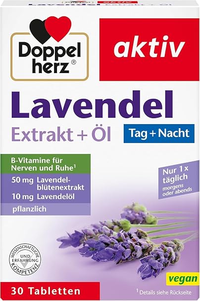 Doppelherz Lavender Extract + Oil With vitamin B6 and B12 as a contribution to the normal functioning of the psyche and nervous system - 30 tablets