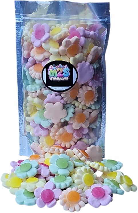 Happy Pastel Flower Gummy Candy, Fruit Flavored Soft Chewy Sweets, Mixed Colors, 300g Resealable Pouch (SMALL, 300, gram) | Perfect for Easter |