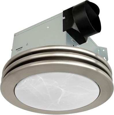 Akicon Exhaust Fan with Light, Ultra Quiet 80 CFM 2.0 Sones Ventilation Exhaust Bathroom Fan with Light, 3000K4000K5000K Selectable LED Light Brushed Nickel