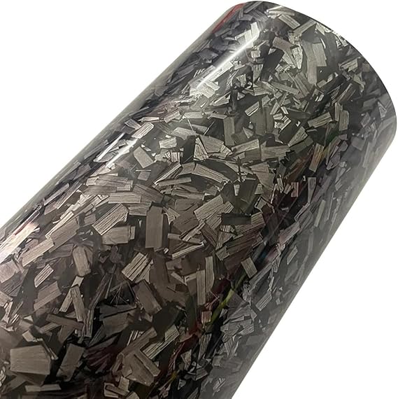 Grey Gloss Car Wrapping Roll 19.68in x 60in Metal Film, Self Adhesive Film DIY Decal Sticker for Auto Scooter Motorcycle Car Self Adhesive Vinyl Decals,Gray Forged Carbon