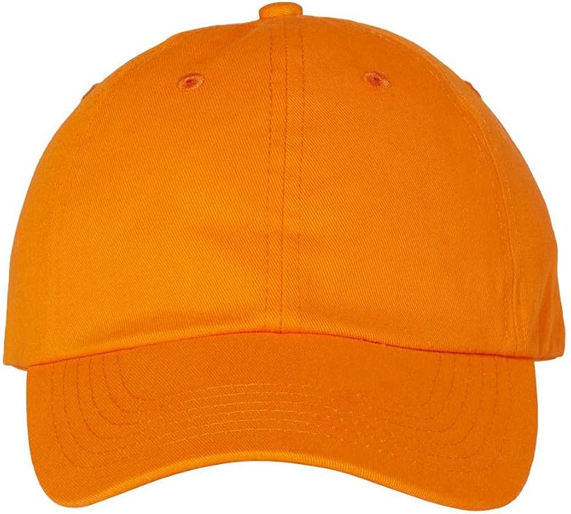 Valucap - Adult Bio-Washed Classic Dad Hat - VC300A - Adjustable - Neon Orange